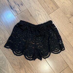 Decree Black Lace Shorts